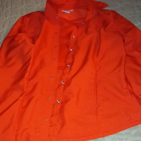 Duluth Trading Co Bright Orange Casual Button-Down Shirt - Picture 1 of 6
